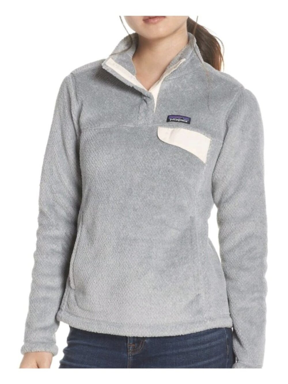Patagonia Re-Tool Snap-T Fleece Pullover Women's XS Gray Polartec Thermal Pro